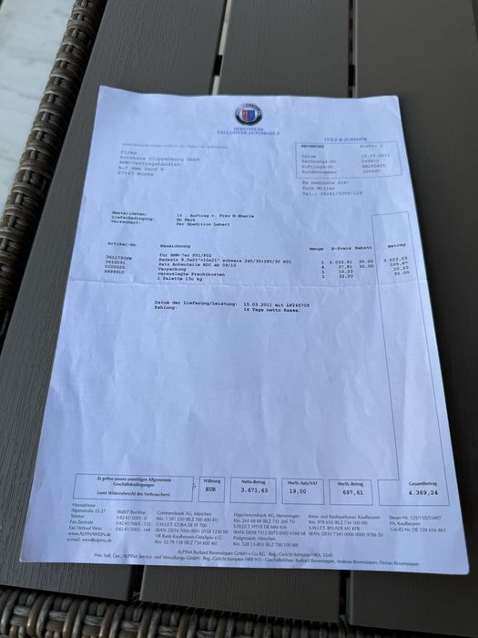 Vand Jante ALPINA R21 BBS Originale!!