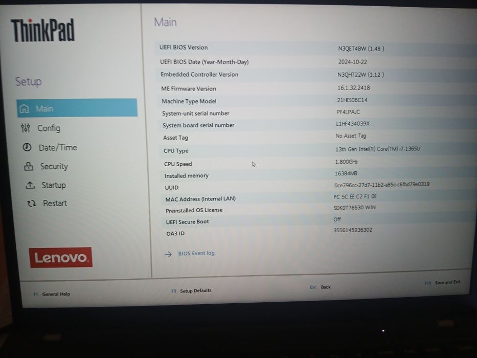 Vand Laptop Lenovo Thinkpad  T14 gen 4
