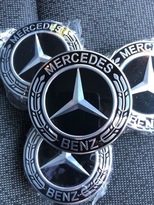 Set Capace Roti/Jante Mercedes Class albastru negru 75mm A C E S CLK