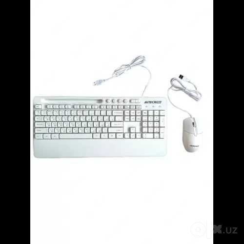 Комплект проводной клавиатуры и мыши AVTECH Pro C303 White
