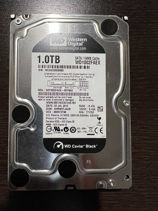 HDD PC Western Digital Caviar Black 1TB 64MB 7200rpm SATA III 3.5"