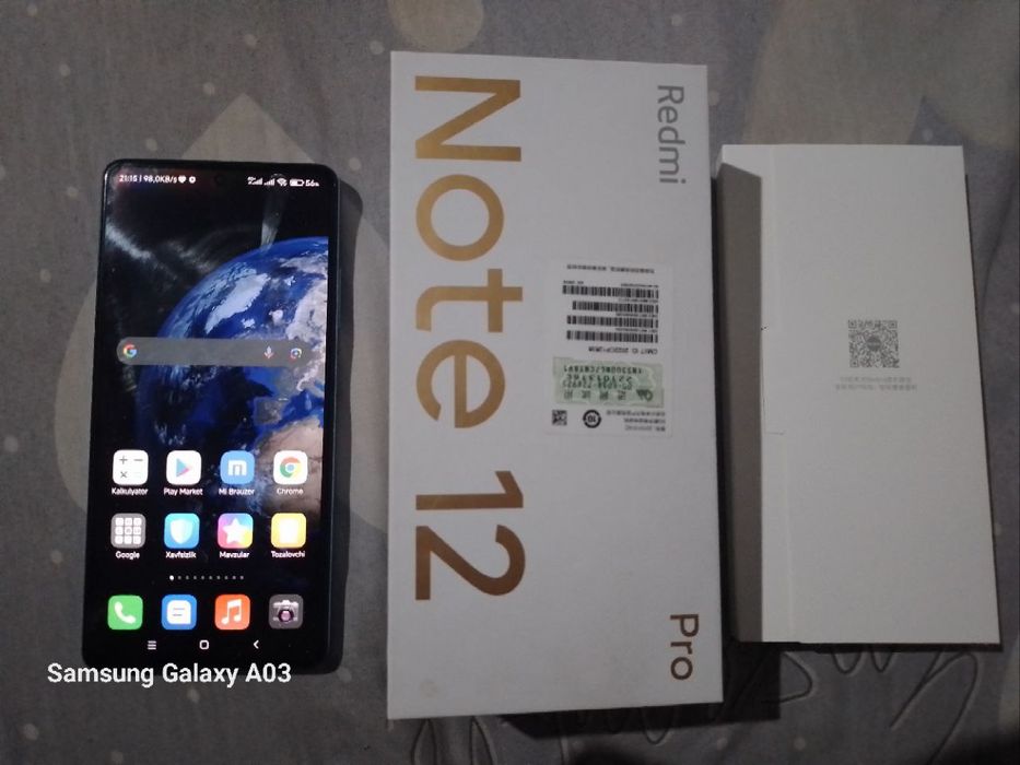 Narxi 1.450 REDMI NOT 12 PRO 5G 8/256