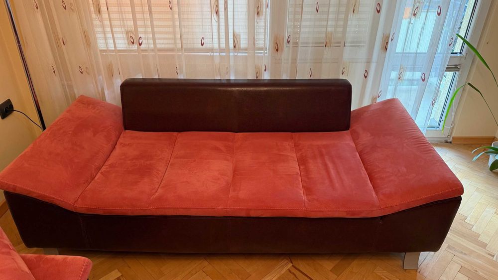Комплект 2 дивана бордо - опция сън