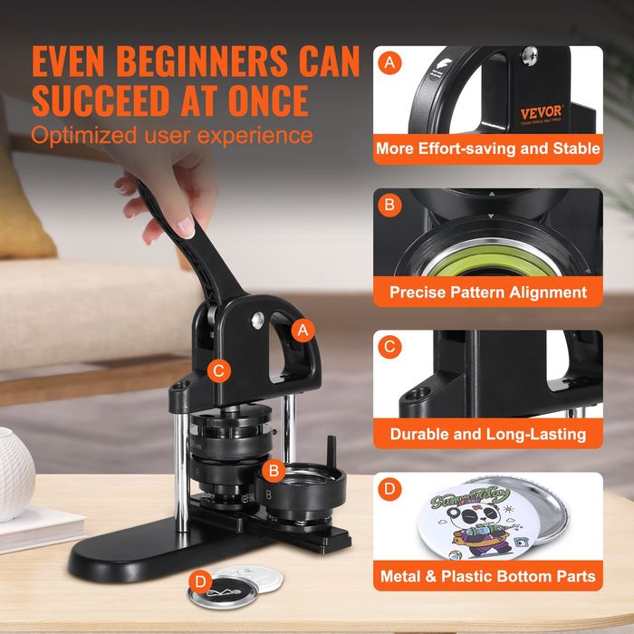 Masina de facut insigne 3-in-1,25/32/58mm,300 piese