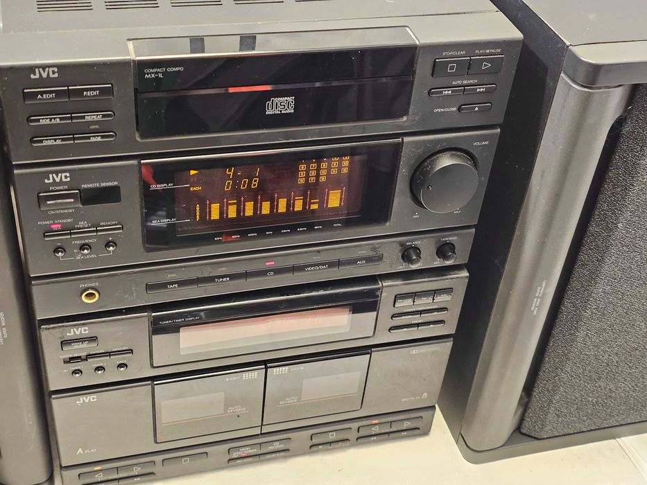 Sistem Audio Hi-Fi JVC MX-1L - CD Player, Dublu Cassette, Tuner, Boxe Bi-Wiring SP-MX1BKE Combina JVC