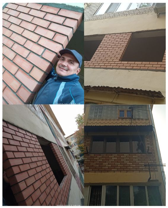Кладка кирпича Балкона  постоим Дом С нуля Бригада ест  Ремонт Квартир