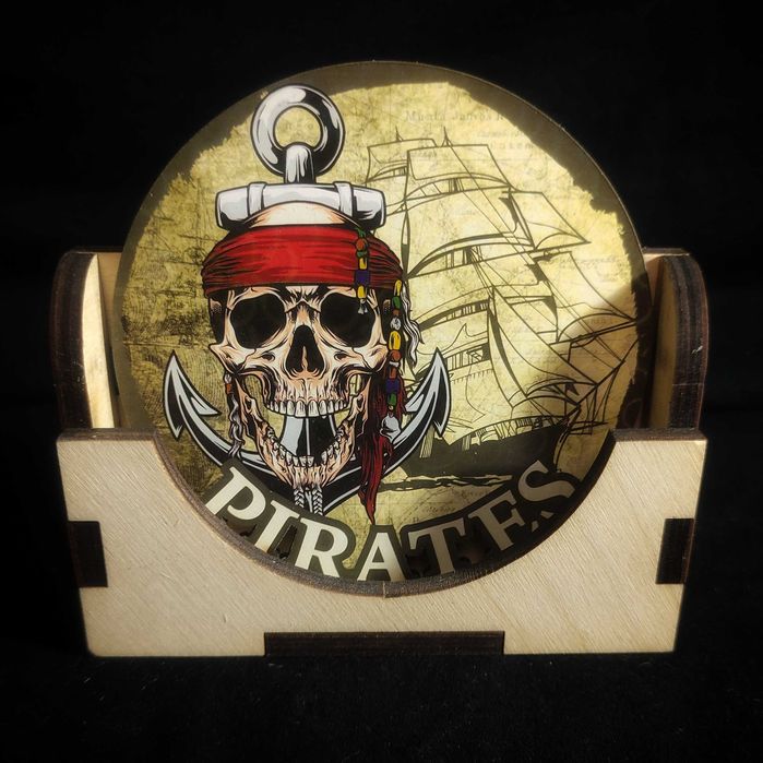 Бирдекели Костеры SKULLS. Подставки под стаканы и кружки. 5 шт.