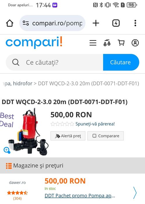 Pompa de apa murdara 3000w nouă
