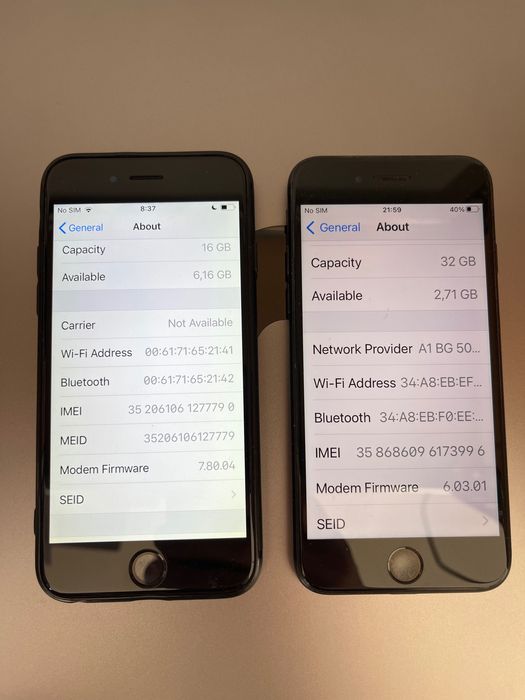 iPhone 6 - 16 gb u 7 - 32 gbв супер състояние . Имам и два 4 при желание