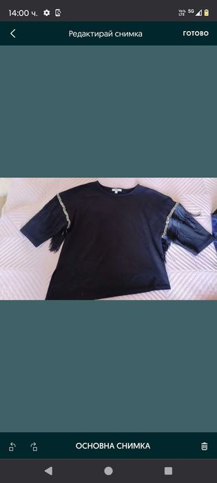 Дамска блуза ZARA L, Черна с пискюл L, ,Зелена Зара S и блуза Мохито М