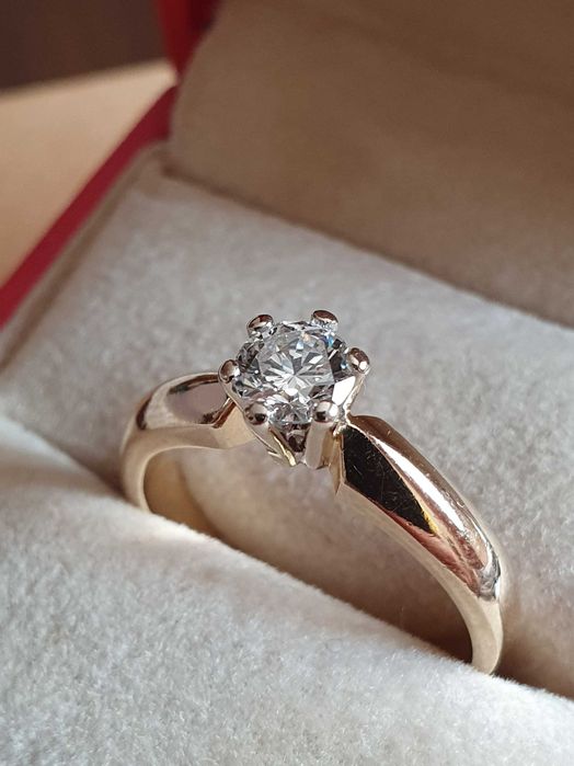 Solitaire logodna cu diamant natural 0,5ct
