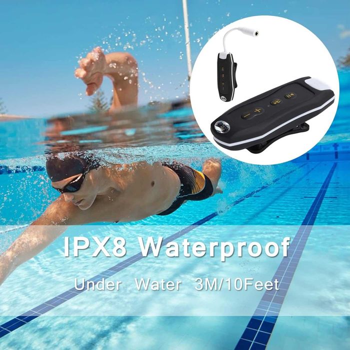 Водоустойчив MP3 Плейър за Плуване и Гмуркане – 4GB памет и FM радио