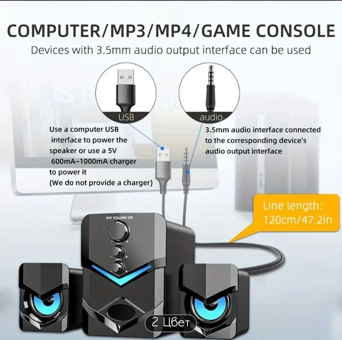 Стерео колонка 2,1