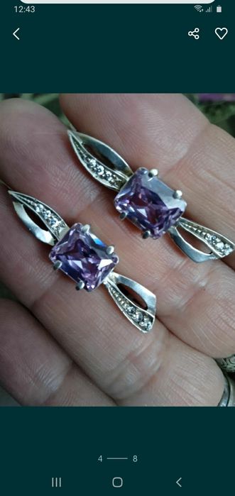 Продам кулон серебряный и серьги