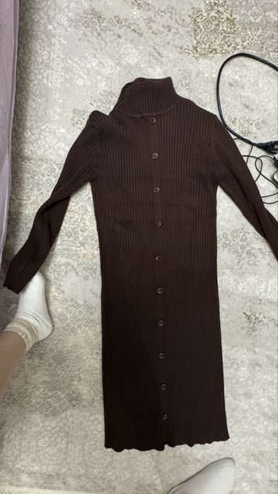 Платье лапша теплый коричневый 44-46