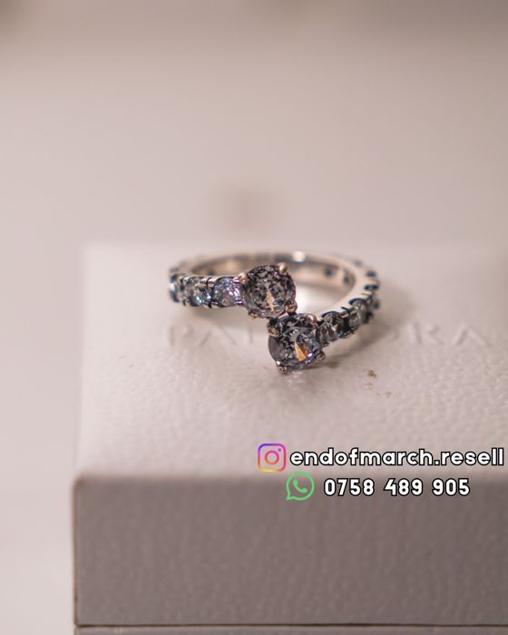 Inel Pandora Sparkling Overlapping Band