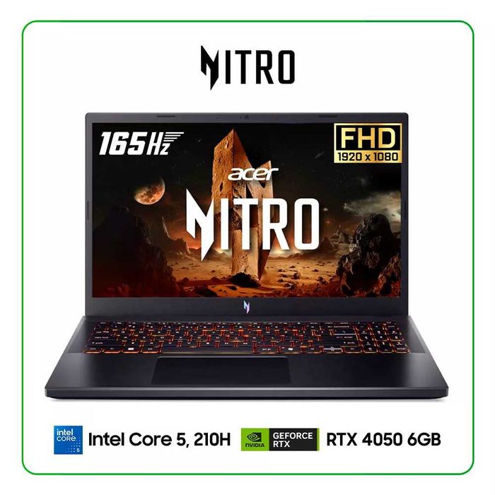 Acer Nitro V15 FHD IPS 165Hz Core 5-210H DDR5 16 GB SSD 512 RTX 4050 6