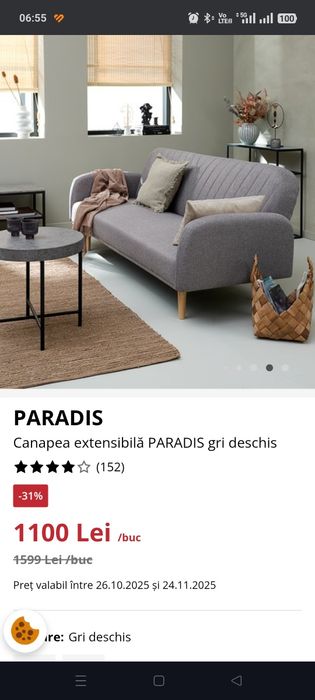 Vând canapea extensibila model jisk