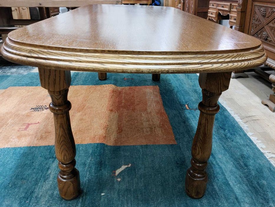 Неразтегателна трапезна маса масив тъмен дъб, 2 броя