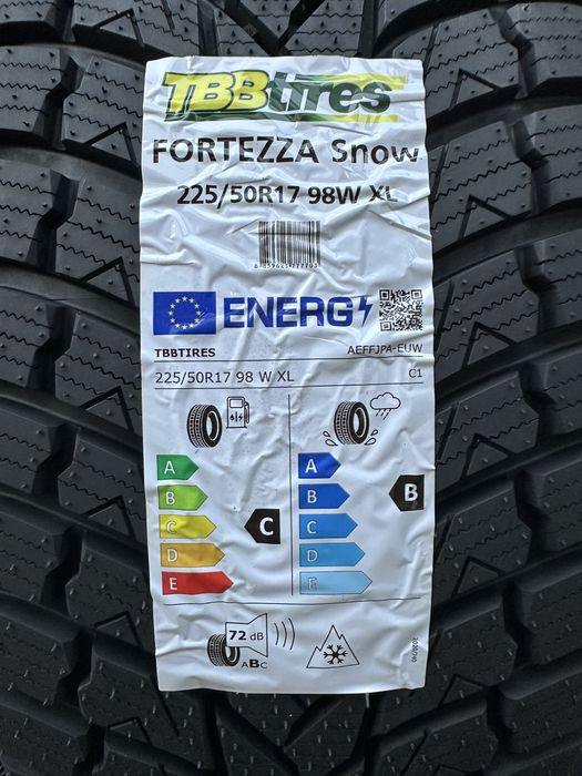 Нови Зимни Гуми TBB TIRES FORTEZZA SNOW 225/50R17 98W XL БОРД 2255017