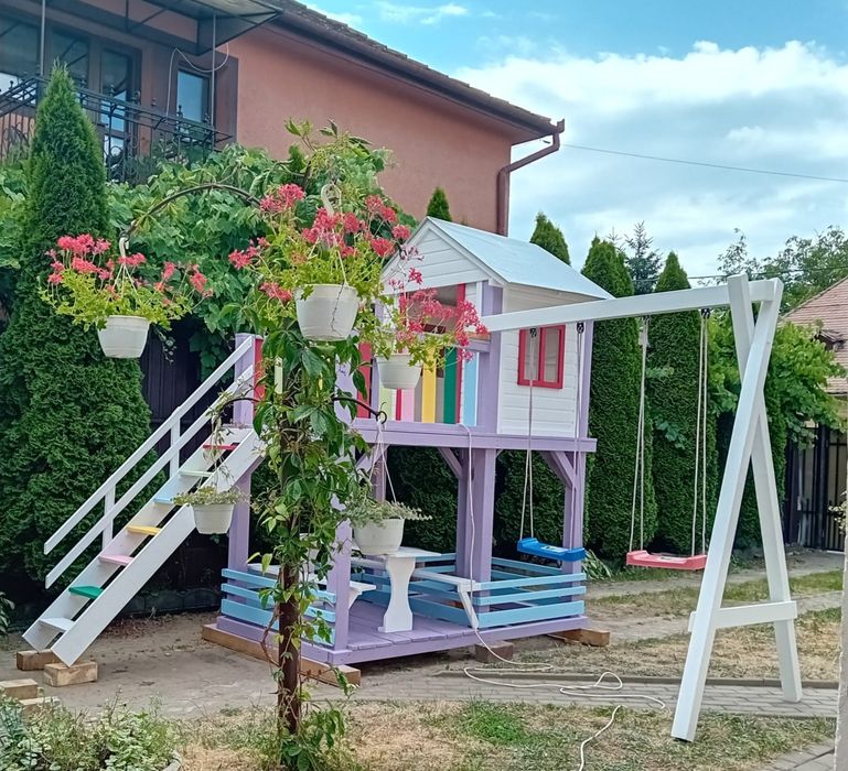 Loc de joaca exterior  pentru copii, 100% manual, calitate superioara!