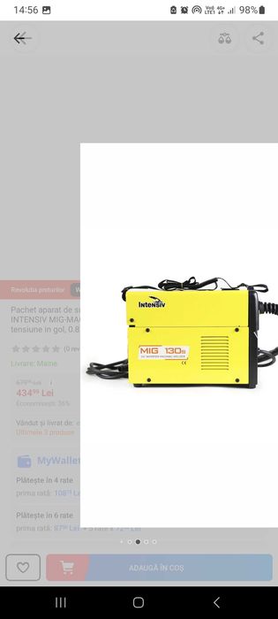 Aparat de sudura INTENSIV MIG-MAG 130s 53233,230V,40-120A,sigilat,gara