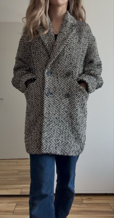 Вълнено Палто Mango xs овърсайз