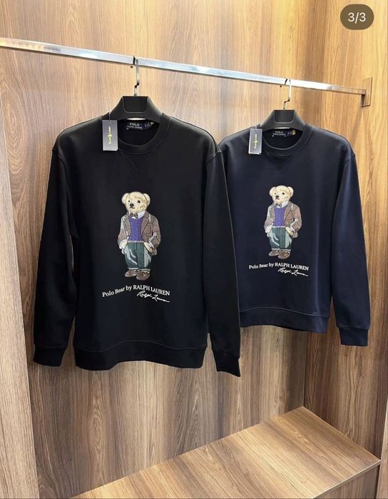 Мъжка блуза с мече в черен цвят