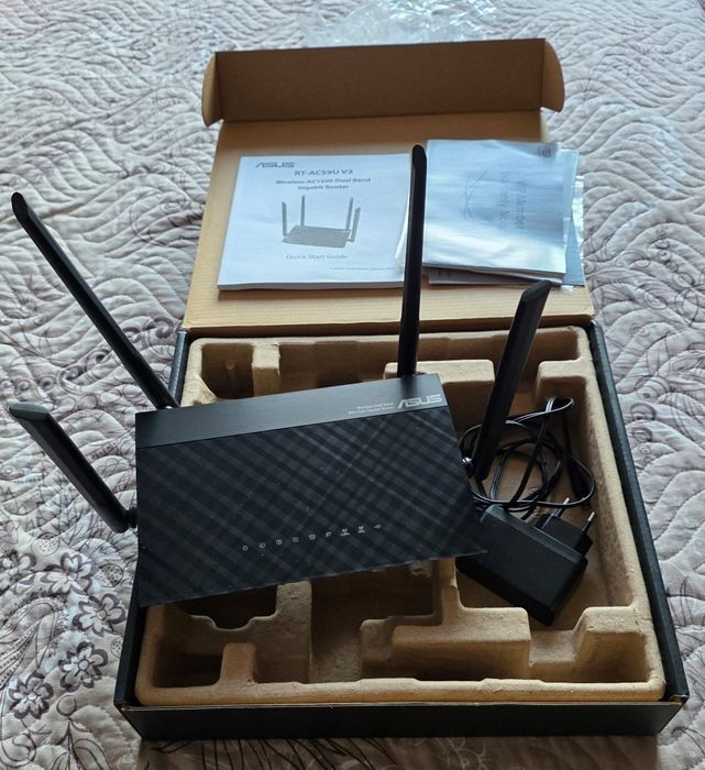 Router Wireless ASUS AC1500 Dual Band RT-AC59U AiMesh Super fast Transfer 1500Mbps 5G USB WAN LAN Impecabil