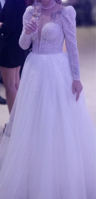 Rochie Mireasa Luce sposa ,marime 36-38 cu voal si crinolina .