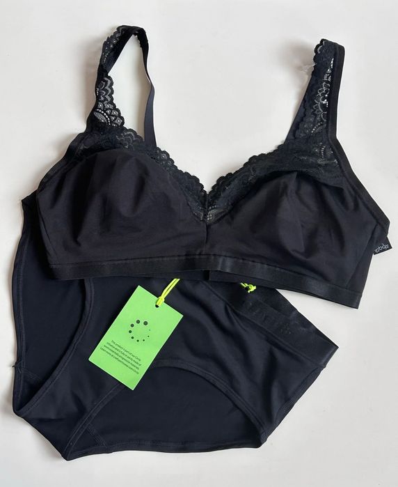 Памучен нов черен бралет/бюстие и бикини