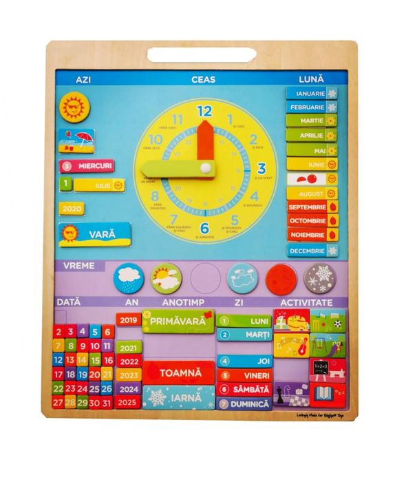 Calendar magnetic Bigjigs, Vremea, limba romana