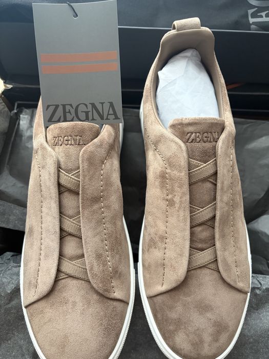 Adidasi ZEGNA triple stitch piele intoarsa nr 42, calitate excelenta