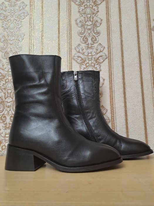 Натуральные кожаные сапоги