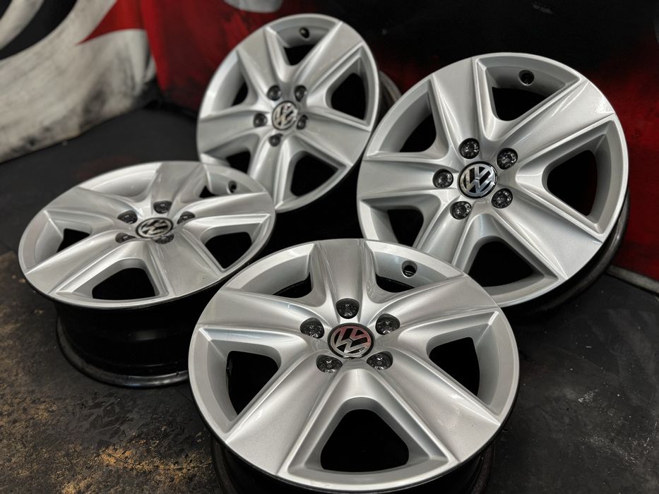 Фолксваген VW структурни метални джанти с ОРИГИНАЛНИ тасове 16 цола
