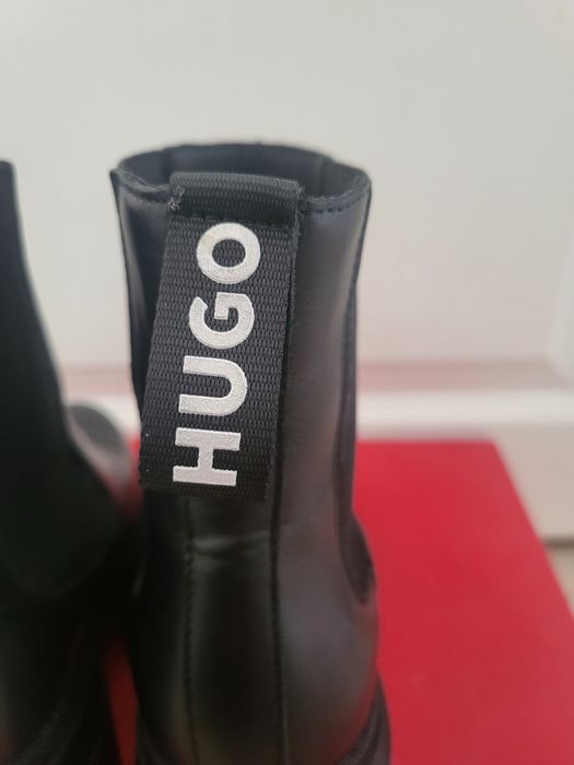 Дамски боти HUGO естествена кожа