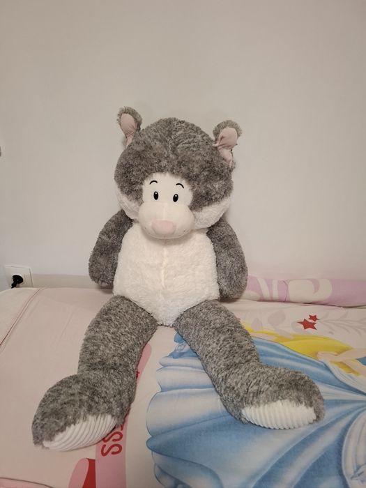 Плюшени сиво коте 100 см