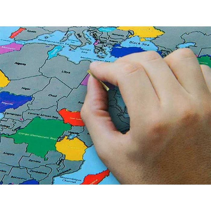 Скреч карта на Европа Света за пътешественици за изтриване - 2 вида