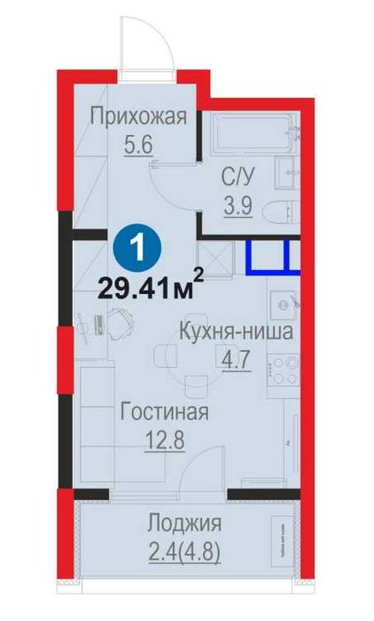 Стартовая 1-ком 29м² | Рассрочка/Ипотека | -12% | Сдача 2027 • kw89