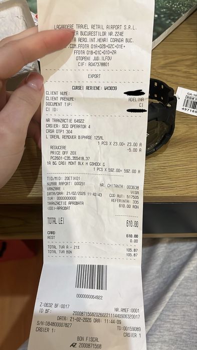 Casio G-Shock GA-100-1A1ER,nou, bon fiscal (592 lei), cutie + garanție