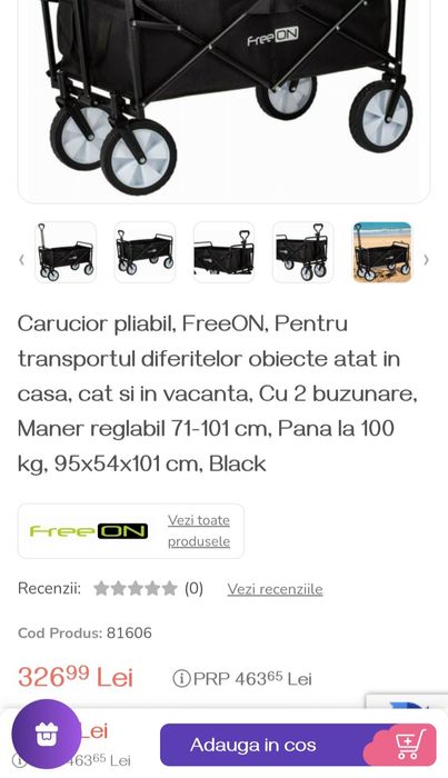 Carucior pliabil pentru copii