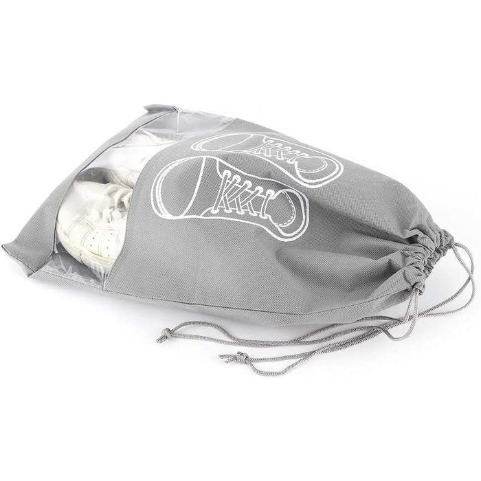 Geanta depozitare pantofi pentru calatorii inchidere cu snur 43x32 cm