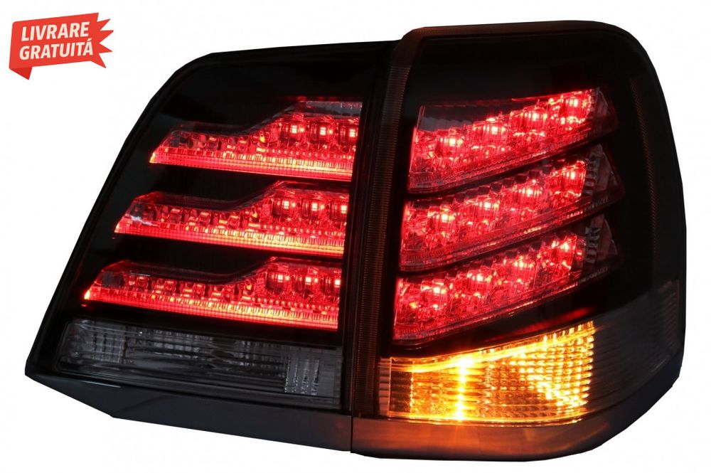 Stopuri LED Alb si Negru Toyota Land Cruiser FJ200 J200 (2007-2011)