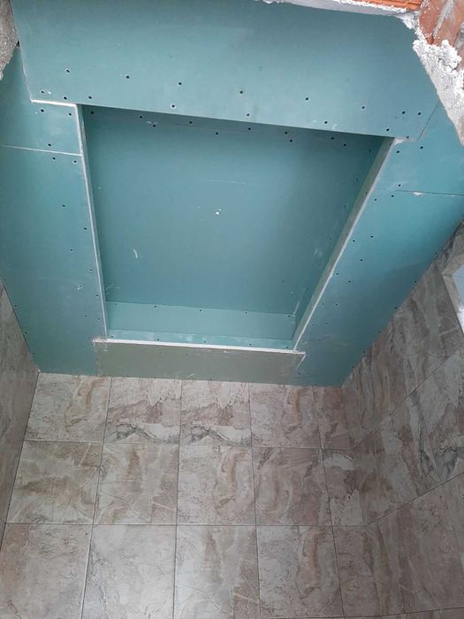 Изграждане на стени с гипскартон, скрито осветление + боядисване