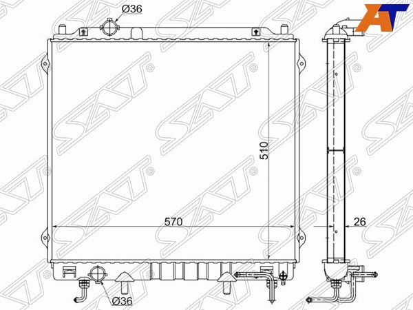 Радиатор Hyundai Terracan