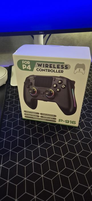 Controller wireless P916 pentru PS4 – Hall Effect – RGB