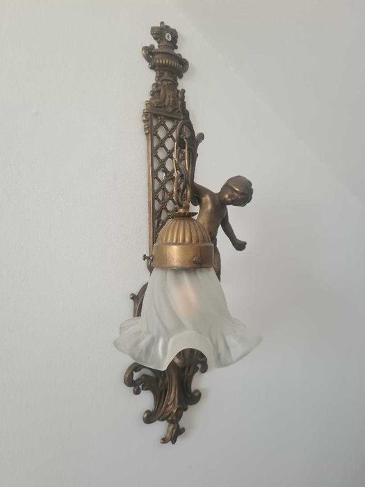 superbe aplice vintage de perete cu inger si cristale