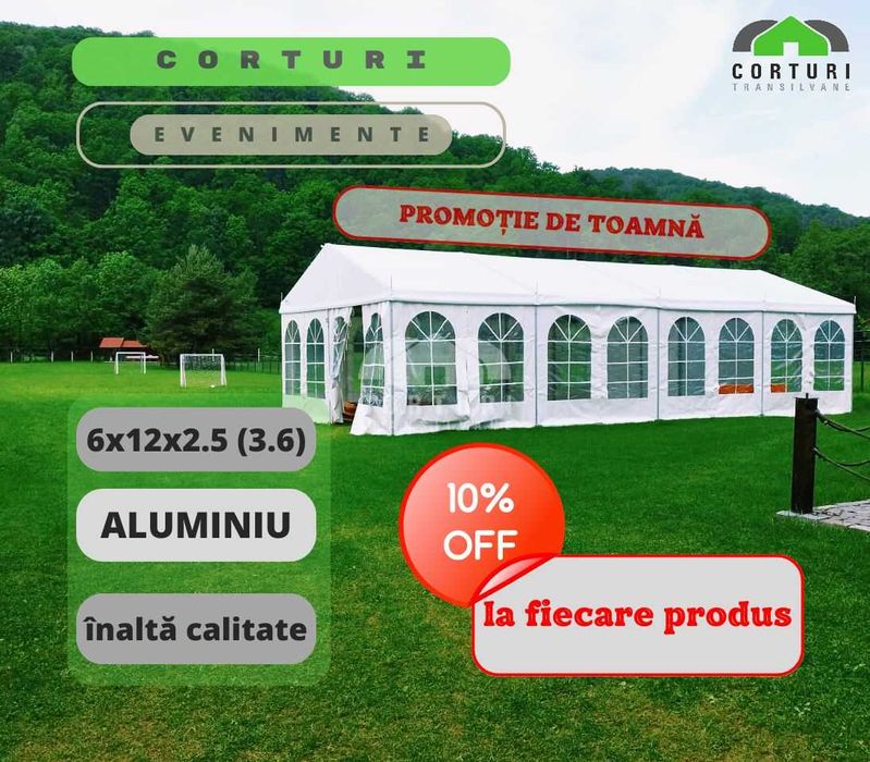 Corturi de evenimente, nunți, botez, petrecere 6 x 12
