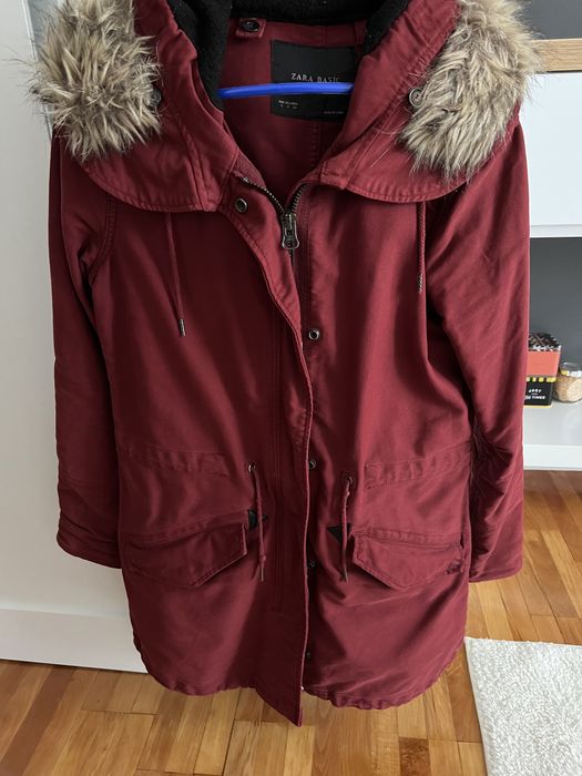 Geaca Zara de femei,culoare vișiniu,mărime S
