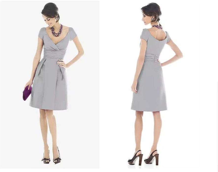 Коктейльное платье Alfred Sung цвета шампанского на торжество, скидка!